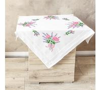 KAMACA Set da ricamo con prato floreale, set di ricamo creativo con tovaglia prestampata, 10 colori e istruzioni dettagliate, perfetto per adulti e principianti (sinfonia estiva MD 80 x 80 cm)
