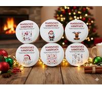 KAMACA Set di 6 asciugamani magici natalizi con effetto sorpresa, panno magico per bambini, idea regalo, calendario dell'Avvento, regalo di Natale, set da 6 pezzi