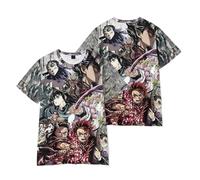 Kamado Tanjiro, maglietta a maniche corte con anime giapponesi Kokushibou/Douma, per cosplay, 3D, digitale, per adolescenti, uomini, donne, Stile 3, S