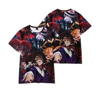Kamado Tanjiro, maglietta a maniche corte con anime giapponesi Kokushibou/Douma, per cosplay, 3D, digitale, per adolescenti, uomini, donne, Stile 1, XL