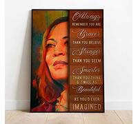 Kamala Always Remember You are Braver Stronger Smarter Bellissimo poster di Kamala Harris Poster Inspirational Poster Poster Vintage Poster Jh 2265 Parlor Cafe Garage Metal Sign Poster 20,3 x 30,5 cm