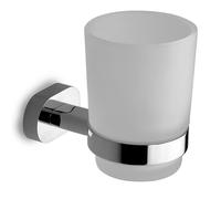 KAMALU - Bicchiere per spazzolini a muro ottone e vetro satinato modello OLVO-3457