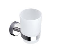 KAMALU - Bicchiere portaspazzolini a muro in acciaio inox e vetro | Monde-C