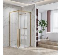 KAMALU - Box doccia 100x120 colore oro satinato doppio scorrevole vetro 8mm | KSA1000G