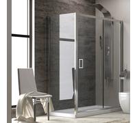 KAMALU - Box doccia 100x80 cm laterale fisso 80cm trasparente altezza 180cm | K410NS