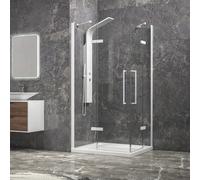 KAMALU - Box doccia 120x140 bianco opaco doppio battente | KT1000B