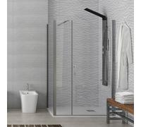 KAMALU - Box doccia 120x70 anta battente e fisso | KS5000S
