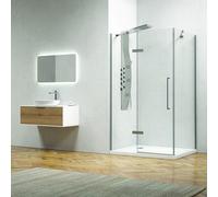 KAMALU - Box doccia 120x70 anta battente vetro anticalcare 8mm altezza 200h KT5000