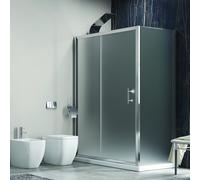 KAMALU - Box doccia 120x80 angolare con scorrevole vetro opaco anticalcare KF5000S