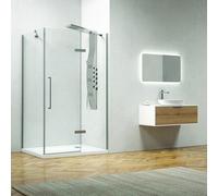KAMALU - Box doccia 120x80 anta battente vetro anticalcare 8mm altezza 200h KT5000