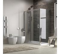 KAMALU - Box doccia 120x80 cm alto 180cm vetro trasparente K410NS