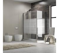 KAMALU - Box doccia 130x70 vetro serigrafato laterale fisso 70cm altezza 180cm | K410NS