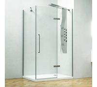 KAMALU - Box doccia 130x80 anta battente vetro anticalcare 8mm altezza 200h KT5000