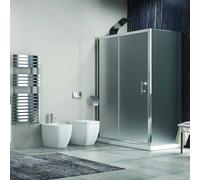 KAMALU - Box doccia 140x90 ad angolo vetro satinato anta scorrevole KF5000S