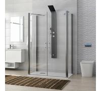 KAMALU - Box doccia 3 lati 70x100x70 apertura saloon modello K3-SALOON