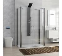 KAMALU - Box doccia 3 lati 70x110x70 apertura saloon modello K3-SALOON