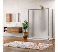 KAMALU - Box doccia 3 lati 70x110x70 apertura scorrevole vetro opaco K410NS