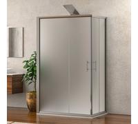 KAMALU - Box doccia 3 lati 70x110x70 vetro opaco apertura doppio scorrevole KF1000