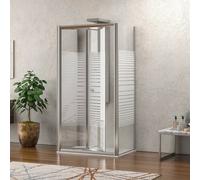 KAMALU - Box doccia 3 lati 70x75x70 a libro vetro serigrafato altezza 180h| KM4000S