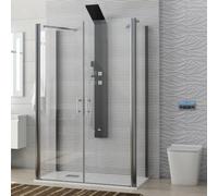 KAMALU - Box doccia 3 lati 80x115x80 apertura doppio battente modello K3-SALOON