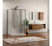 KAMALU - Box doccia 3 lati 80x120x80 altezza 180 vetro opaco K410