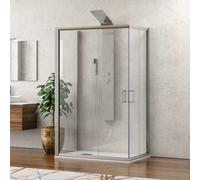 KAMALU - Box doccia 3 lati 80x120x80 altezza 180 vetro trasparente K410