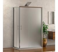 KAMALU - Box doccia 3 lati 80x150x80 vetro opaco apertura angolare KF1000