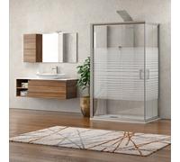 KAMALU - Box doccia 3 lati 80x80x80 altezza 180 vetro serigrafato K410