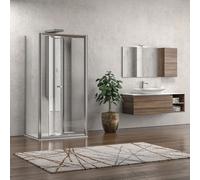 KAMALU - Box doccia 3 lati 80x80x80 apertura a libro | KM4000S