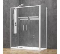 KAMALU - Box doccia 70x170 colore bianco opaco doppio scorrevole | KE-6000B