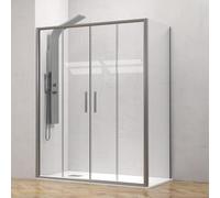 KAMALU - Box doccia 70x170 telaio argento opaco doppio scorrevole | KE-6000A
