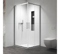 KAMALU - Box doccia 70x80 apertura doppio scorrevole finitura cromo | KZ-1000