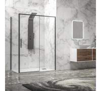 KAMALU - Box doccia 75x110 colore nero vetro 6mm altezza 200h | KLA-4000N