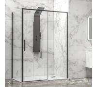 KAMALU - Box doccia 75x120 colore nero vetro 6mm altezza 200h | KLA-4000N