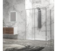 KAMALU - Box doccia 75x120 scorrevole e fisso vetro 6mm altezza 200h | KLA-4000C