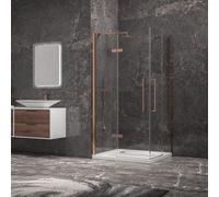 KAMALU - Box doccia 80x100 colore oro rosa battente | KT1000GR