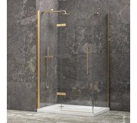 KAMALU - Box doccia 80x100 oro satinato porta battente | KT5000G