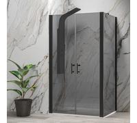KAMALU - Box doccia 80x105 apertura saloon vetro fumé altezza 200h | KS2800AF