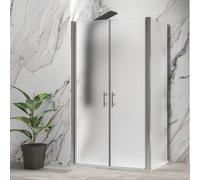 KAMALU - Box doccia 80x115 apertura saloon vetro satinato altezza 200h | KS2800AS