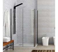 KAMALU - Box doccia 80x145 angolare apertura saloon KS2800-SSN