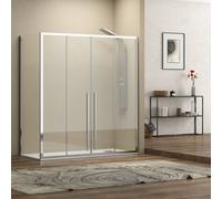 KAMALU - Box doccia 80x150 doppio scorrevole vetro 8 mm anticalcare 200h | KEL6000