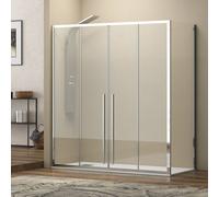 KAMALU - Box doccia 80x170 doppio scorrevole angolare vetro 8 mm anticalcare | KEL6000