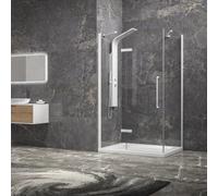 Box doccia 80x70 bianco battente 70cm laterale fisso 80cm | kt5000b - kamalu