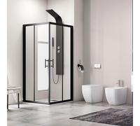 KAMALU - Box doccia 80x70 finitura nera opaca modello KF1000B