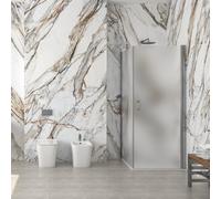 KAMALU - Box doccia 80x70 fisso 80 battente 70 vetro satinato altezza 200h | KS2800FAO