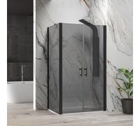 KAMALU - Box doccia 80x85 apertura saloon vetro fumé altezza 200h | KS2800AF