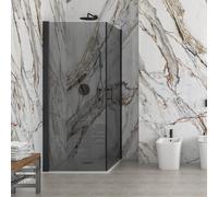 KAMALU - Box doccia 80x90 doppio battente vetro fumé altezza 200h | KS2800AF