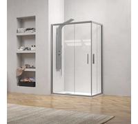 KAMALU - Box doccia 80x90 telaio argento opaco doppio scorrevole | KE-1000A