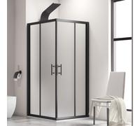 KAMALU - Box doccia 90x100 colore nero vetro opaco | KF1000B