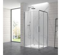 KAMALU - Box doccia 90x100cm angolare porte scorrevoli finitura cromo | KLA1000C